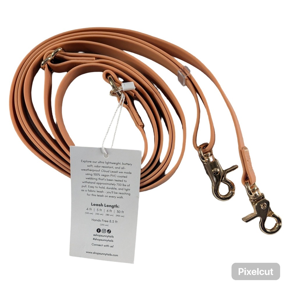 Sunny Tails Cloud Leash Chai Brown 4-in-1 Convertible Hands Free Cloud Dog Leash